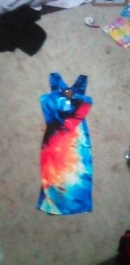 VENUS Blue and Black Embellished Dress
